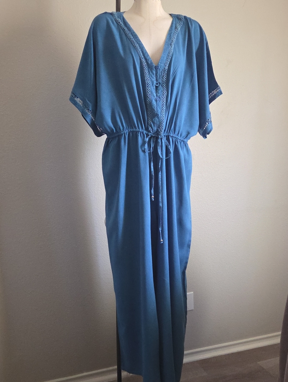 Cato Wide-Leg Jumpsuit with Lace Trim